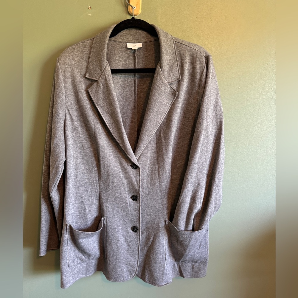 Grey Ponte knit blazer from J Jill